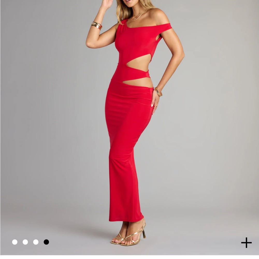 Windsor Own the Night One-Shoulder Cutout Maxi Dress, NWT.